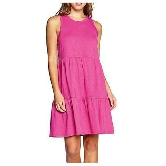 Gap Women Lightweight Tiered Layered Sleeveless Summer Dress Very Berry XL - Picture 1 of 1